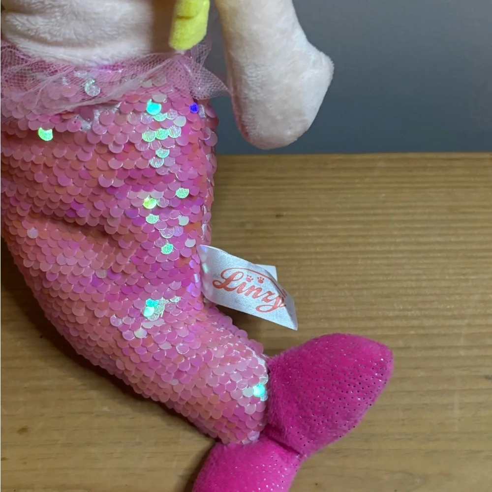 Linzy Toys Victoria Mermaid With‎ 2-Way Sequins Plush Doll